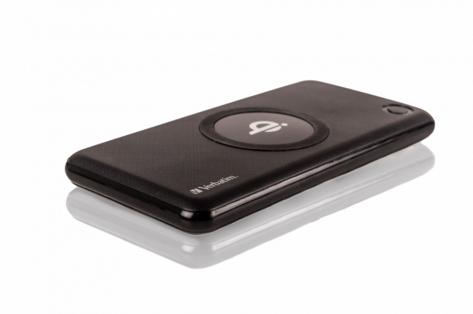 Power bank 10000mah cu functie de incarcare wireless qi 5w, verbatim 49571